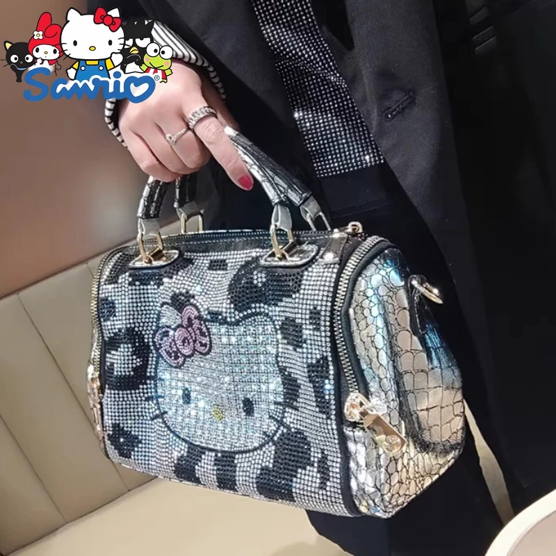 Tas Tangan Berlian Wanita Baru Hello Kitty Tas Bahu Berlian Wanita Modis Tas Wanita Kartun Kapasitas Besar Kualitas Tinggi