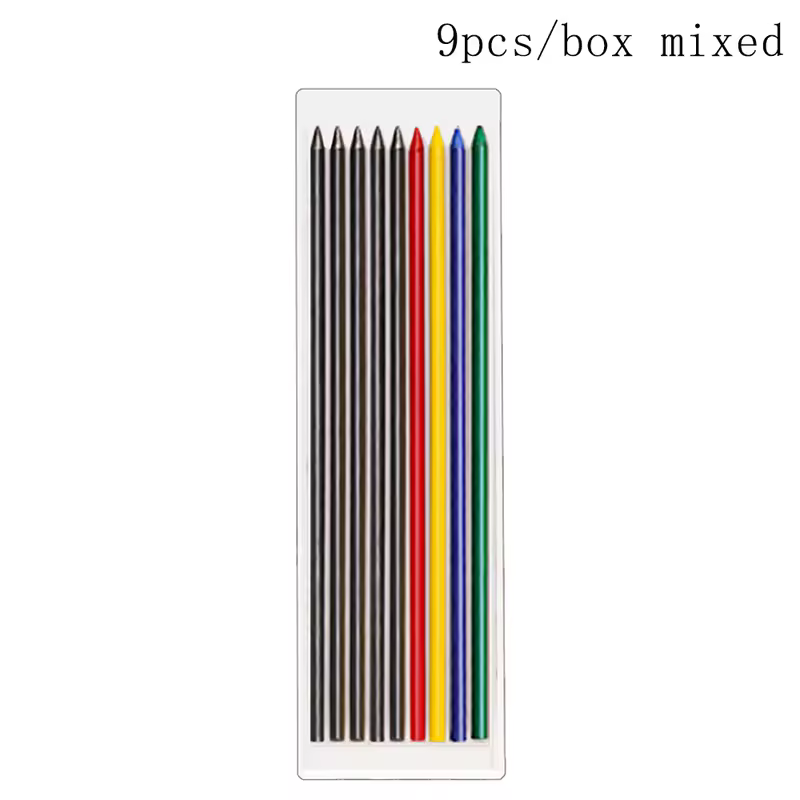 6Colors 2.8mm Metal Solid Carpenter Mechanical Pencil with Sharpener 2B Lead Core Deep Hole Construction Marking Scriber Tool - Image 9
