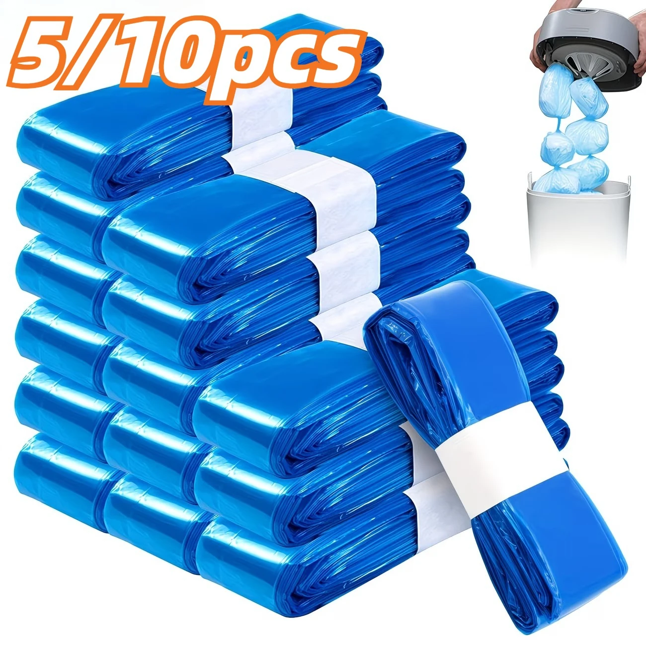 10/5PcsNappy Bin Refill Bags, Refill Bags for Genie, Diaper Pail Refills for Angelcare for Munchkin, Scented