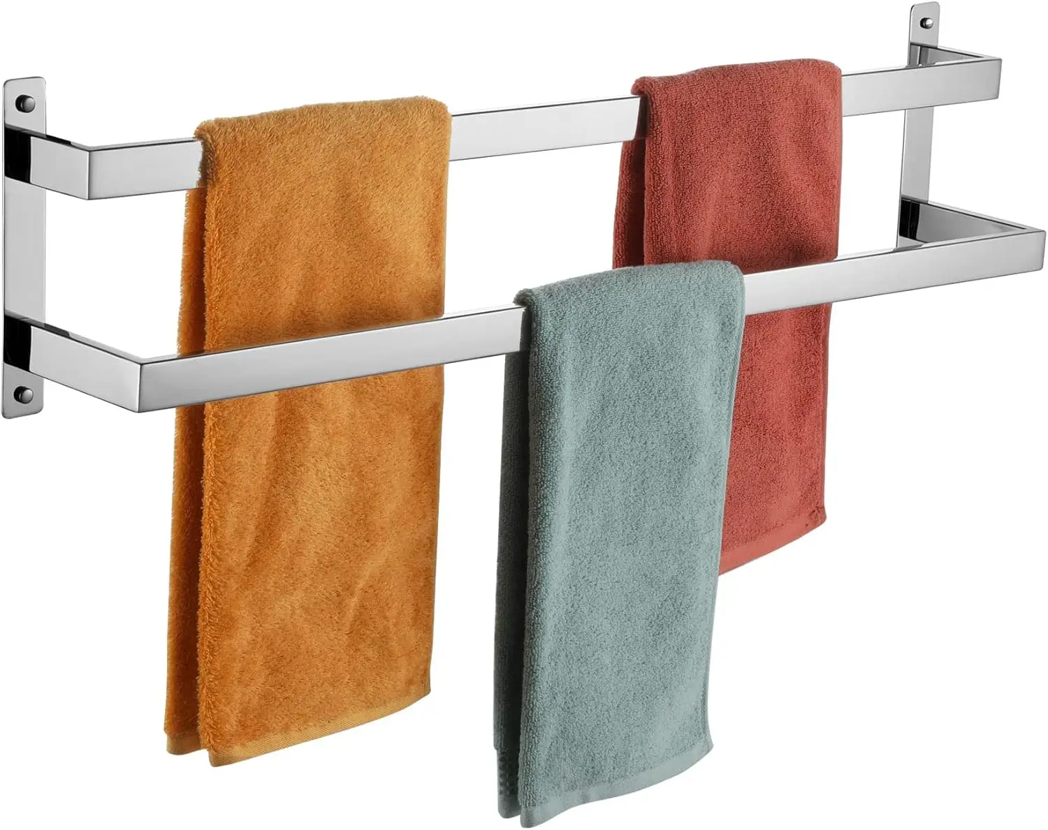 

32-дюймовые хромированные вешалки для полотенец, 2-уровневая вешалка для лестницы, настенные полки для ванной комнаты из нержавеющей стали