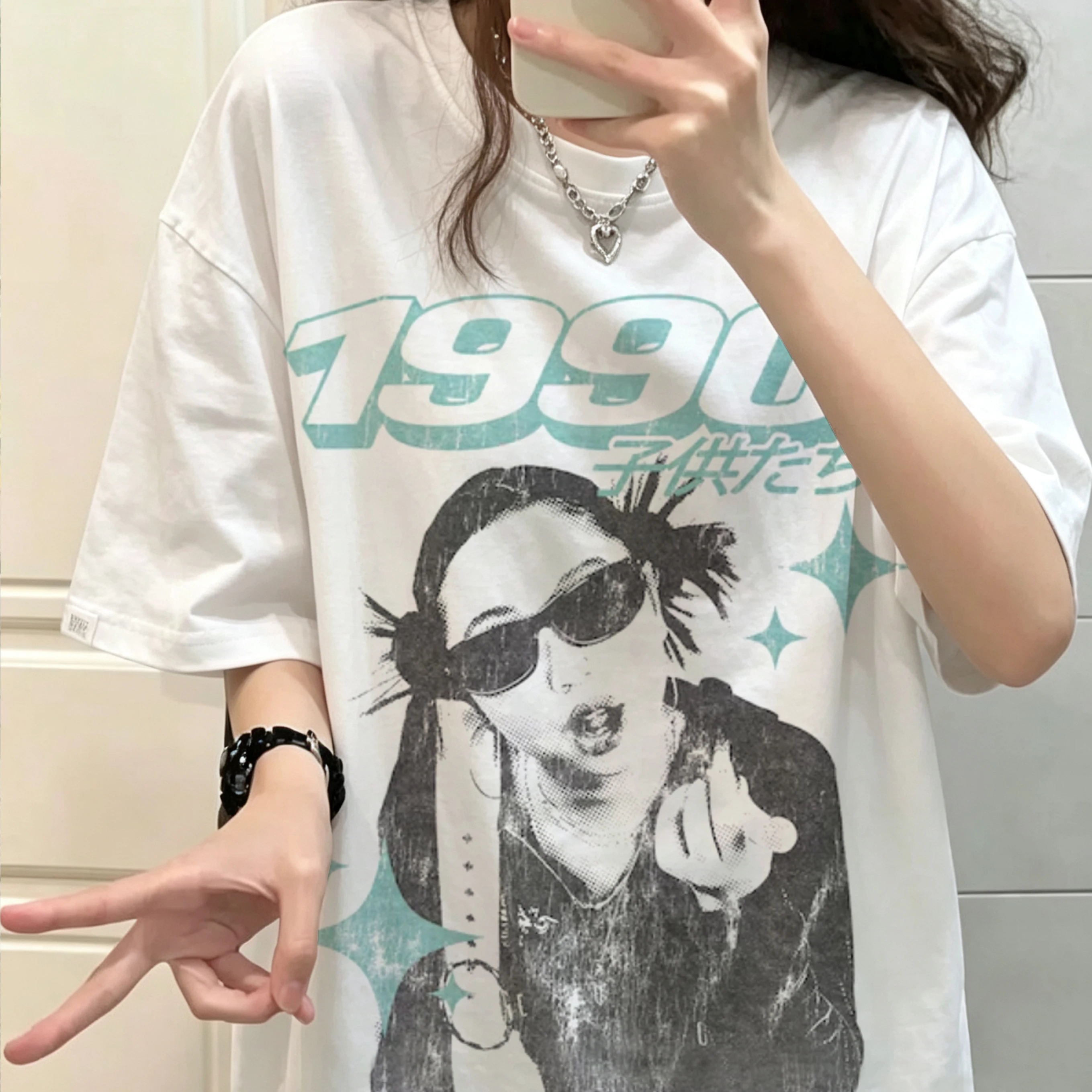 Y2K Streetwear Design 90s Rap Graphic Harajuku Short Sleeve Cotton T-shirt Men Women Harajuku Y2K Vintage Casual Streetwear Tops