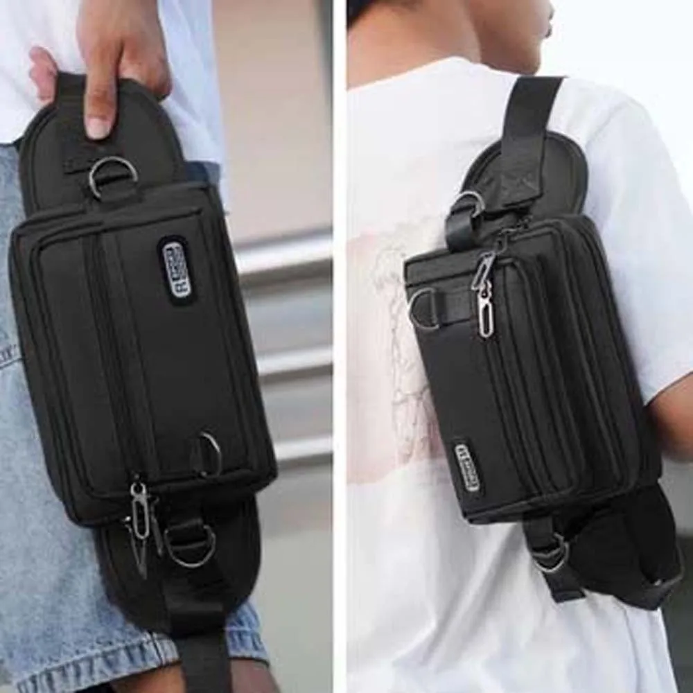 حقيبة الهاتف الرياضية سعة كبيرة الرجال الخصر حقيبة خفيفة الوزن مقاوم للماء الرجال حقيبة صدر للرجال متعددة الوظائف Crossbody حزمة مراوح الرجال النساء