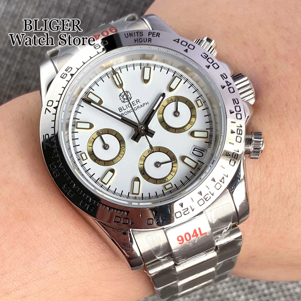 39mm クォーツ時計 クロノグラフ ビジネス サファイアガラス メンズ