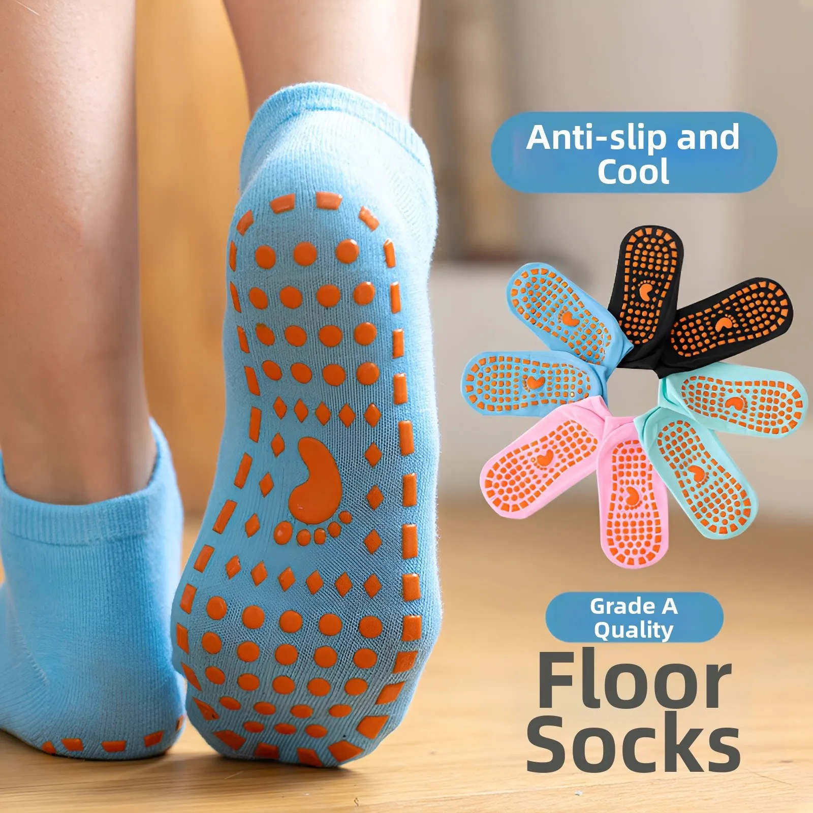 

Нескользящие носки-накладки для пола, носки для батута для взрослых и детей, носки для йоги, носки для малышей, развивающие носки для родителей и детей