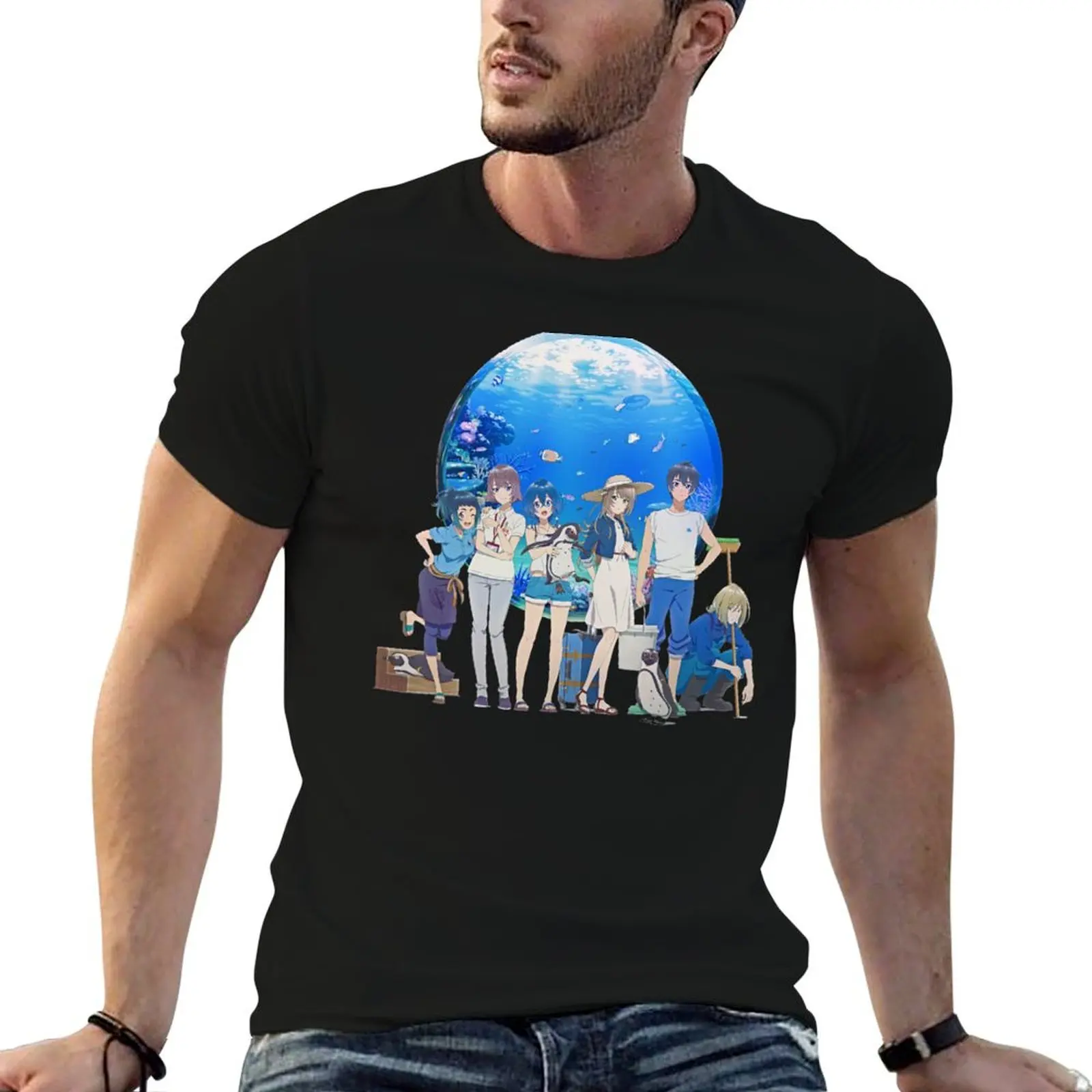 Camiseta gráfica para hombre Shiroi Suna no Aquatope The Aquatope on White Sand, camiseta lisa para hombre