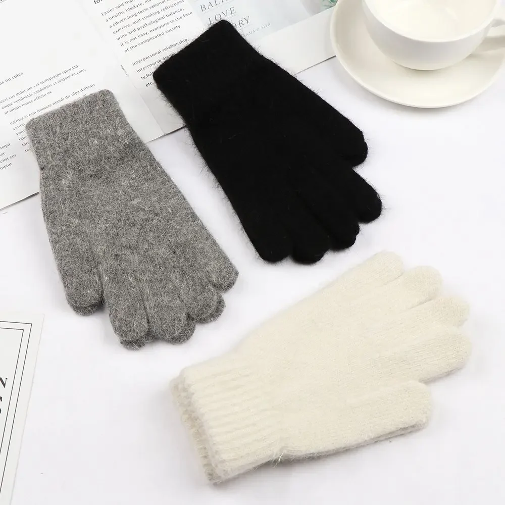 Cycling Driving Elastic Cashmere Mittens Winter Gloves Full Finger Gloves Warm Thick