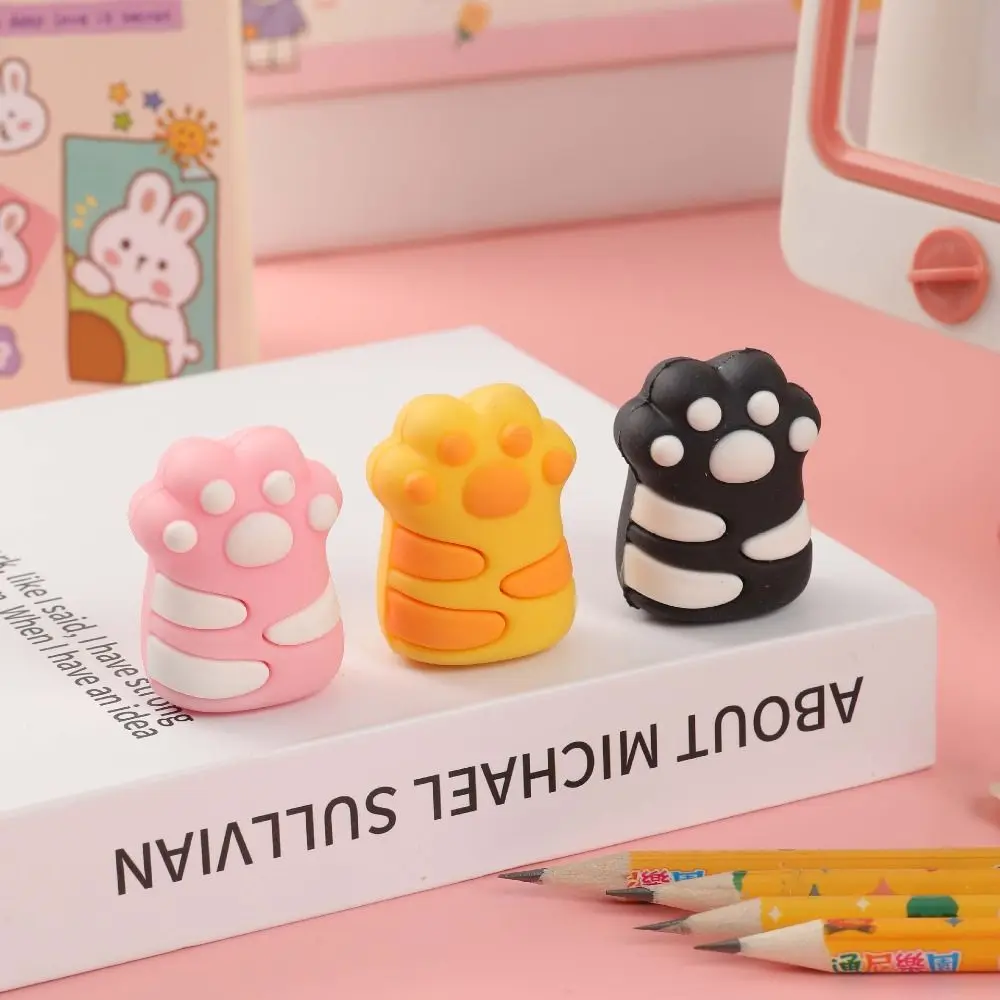 Kawaii Cat Paw Shaped Manual Pencil Sharpener Single Hole Drawing Pencil Cutting Tools Writing Sketching Pencil Cutter Children