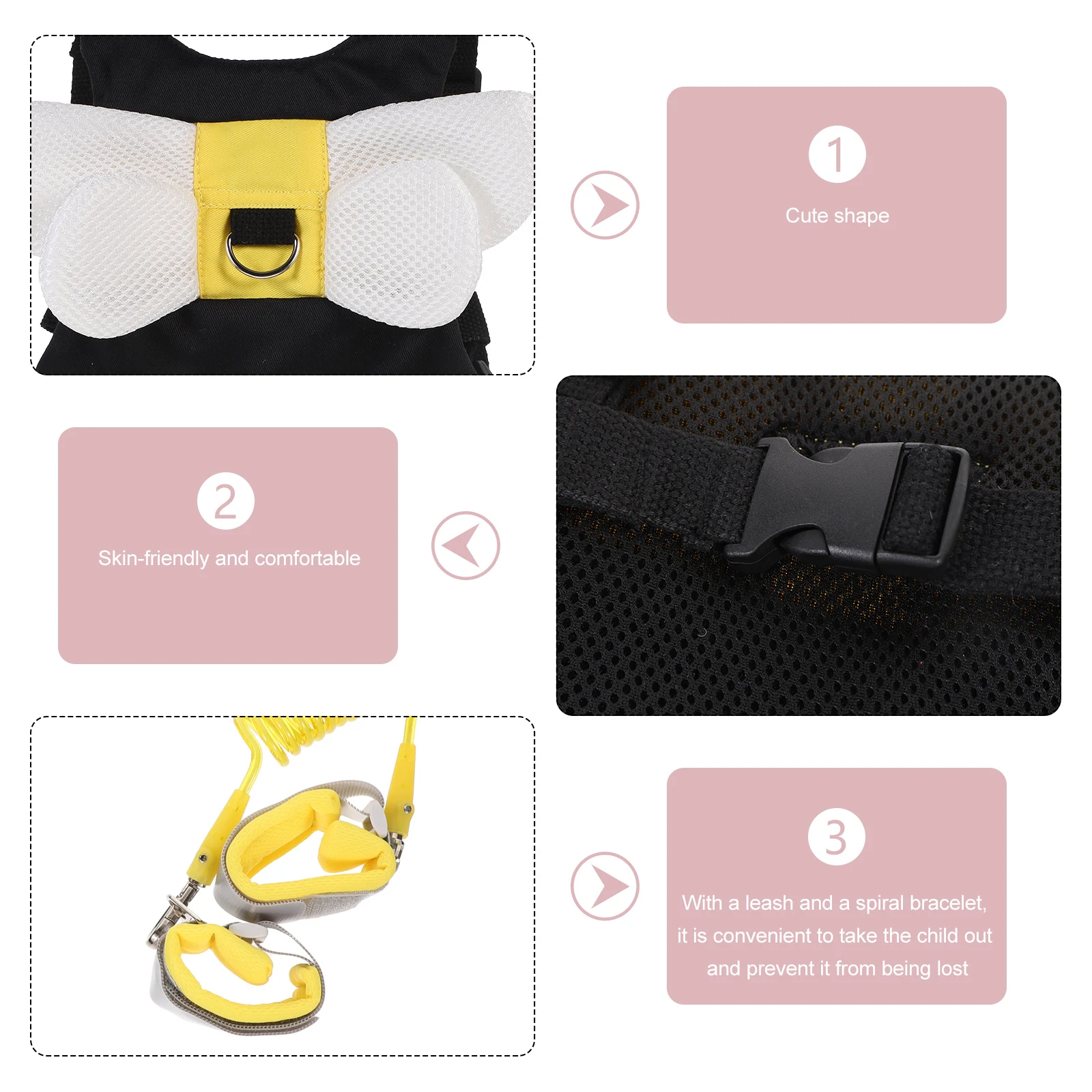 

Toddler Harness with Leash Baby Walking Strap Child Safety Anti Lost Wrist Link Set Long Distance Exploration