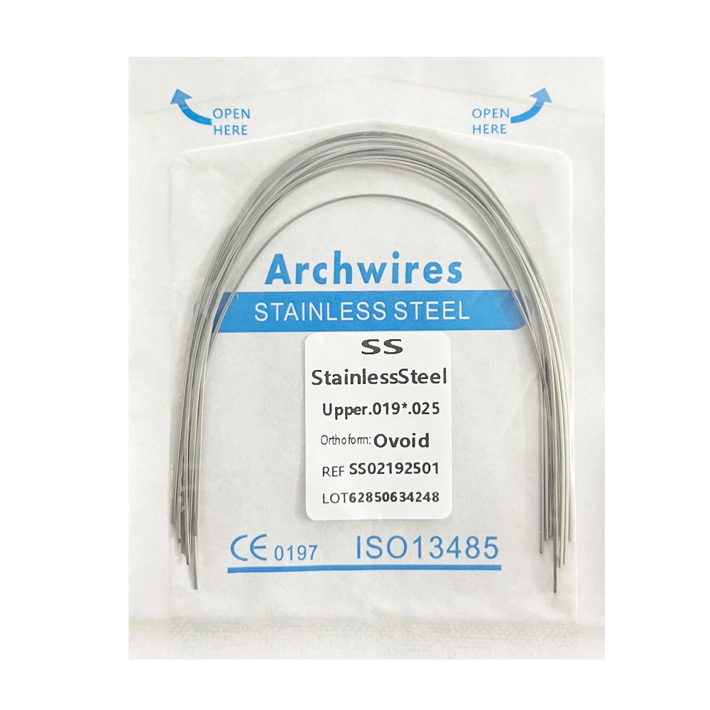 10pcs/Pack AG Dental Orthodontic Arch Wires Stainless Steel Round / Rectangular Oval Form Ortho Arch Wire Dentist Tool