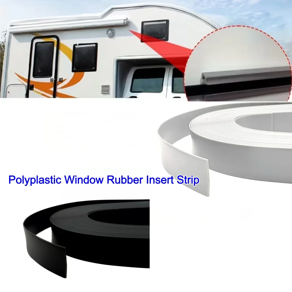 10m Window Rubber Insert Infill Pvc Strip 23mm Wide Caravan Motorhome Polyplastic Universal Rv Protective Accessories