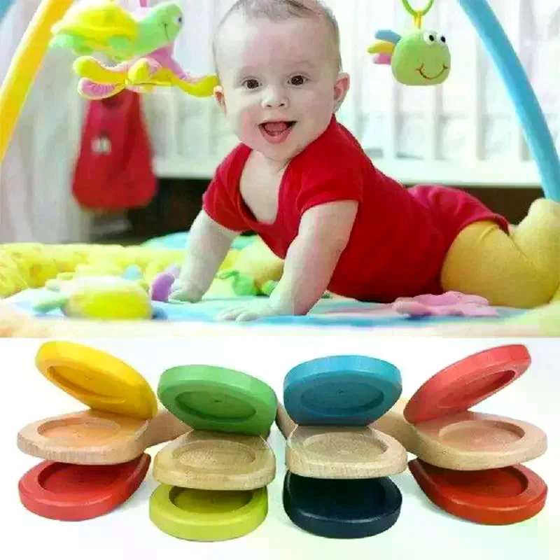 1pcs Orff Instruments Wooden Music Castanets Festival Party Entertainment Props Percussion Instrument