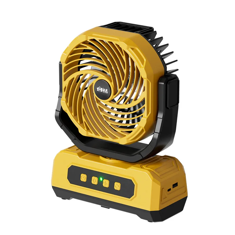 ใหม่ตั้งแคมป์กลางแจ้งความจุขนาดใหญ่อายุการใช้งานแบตเตอรี่สุดอัจฉริยะเขย่าหัวพัดลมชาร์จ USB แบบพกพา