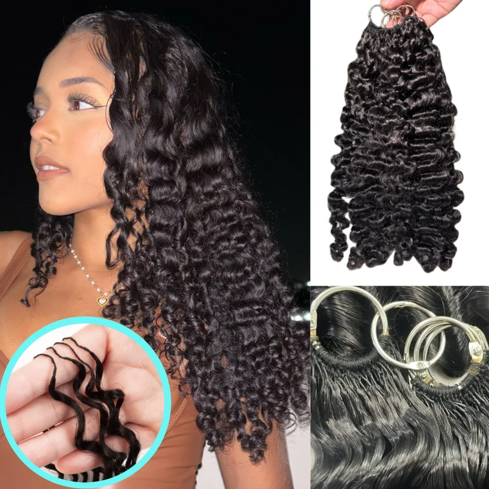 

15A предварительно разделенные человеческие волосы без узлов, вязанные крючком, бирманские вьющиеся перья, уток, 100% натуральные человеческие волосы, миллионная королева