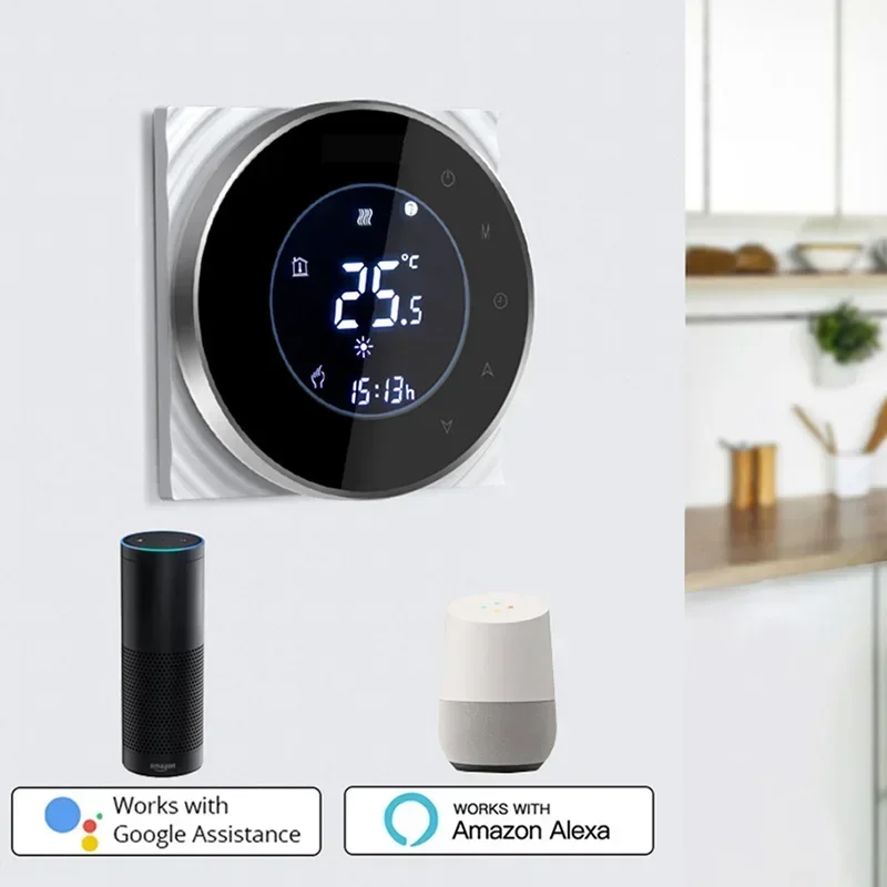 Smart Touch WiFi Termostato, Ecrã LCD, Aquecimento de Água, Piso Elétrico, Caldeira a Gás, Controlador de Temperatura, Google Home