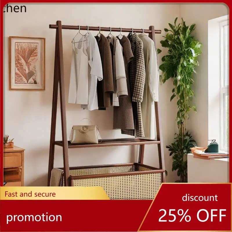 

ZML Clothes Rack Floor-standing Bedroom Household Clothes Rack Simple Vintage Storage Rack