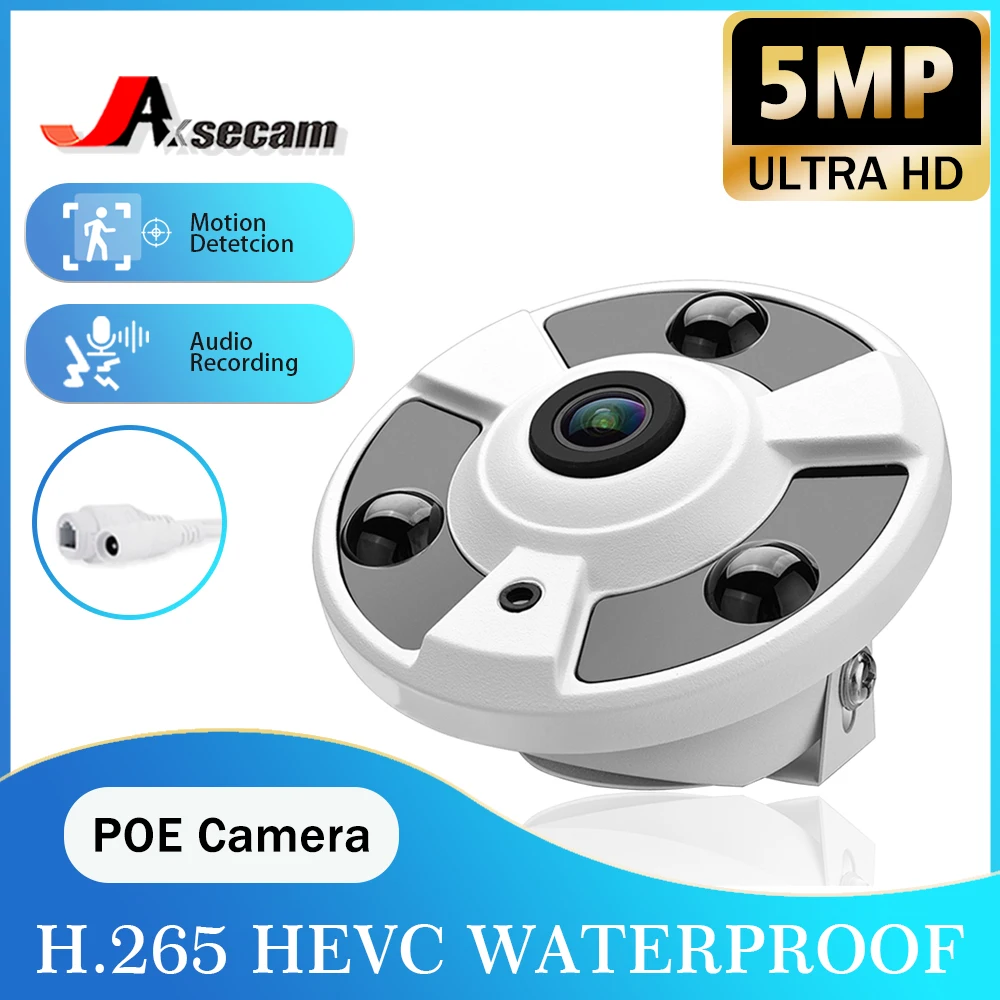 

H.265 Face Detection POE IP Camera Fisheye Lens 5MP Panoramic Outdoor CCTV IP Camera Audio Record CCTV Xmeye Phone PC View