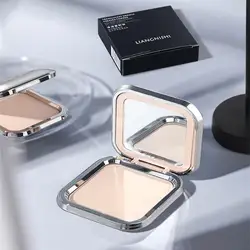 2 Colors Face Setting Powder Cushion Compact Powder Oil-Control Matte Smooth Finish Concealer Pressed Powder Makeup