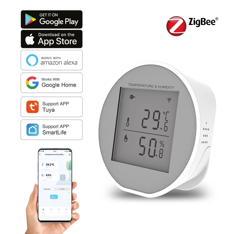 Picture 3: Tuya Zigbee APP Remote Control  Smart Temperature and  Humidity Alarm Sensor Monitor