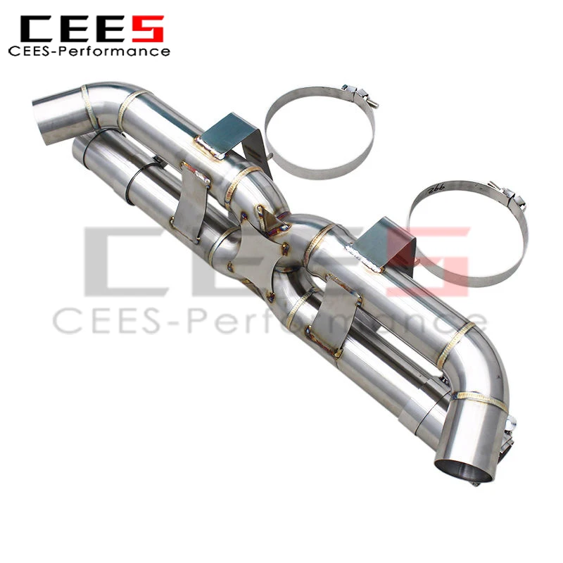 CEES Direct Exhaust Pipes for Porsche 911 992/992.1/992.2 Turbo S 3.0T 2019+ Stainless Steel Catback Exhaust Muffler