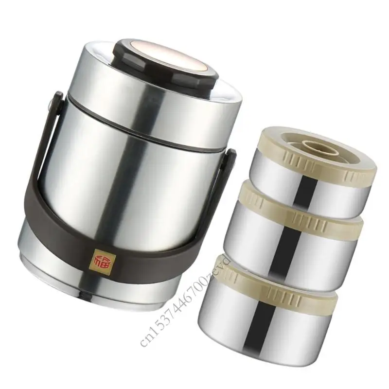 

3 Layer Insulated Container Nonrust Steel Lunch Box Leak proof Design For Daily Use Camping Office P9YB