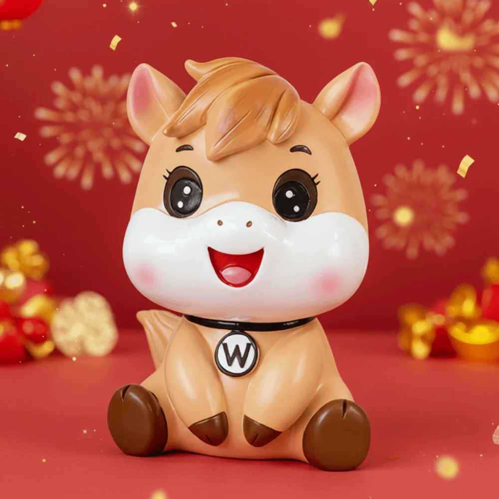 Anti gota cavalo ano cofrinho decorativo grande capacidade dos desenhos animados cavalo caixas de dinheiro modelo poupança tanque cavalo cofrinho ornamento