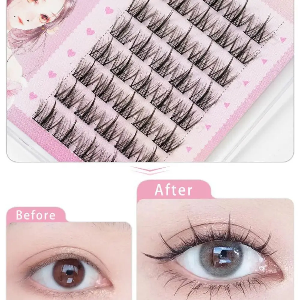 Lashes Extension Cluster ขนตาปลอม DIY Fluffy ขนตาปลอมยาวนานหวาน Segmented Eyelashes Bundle