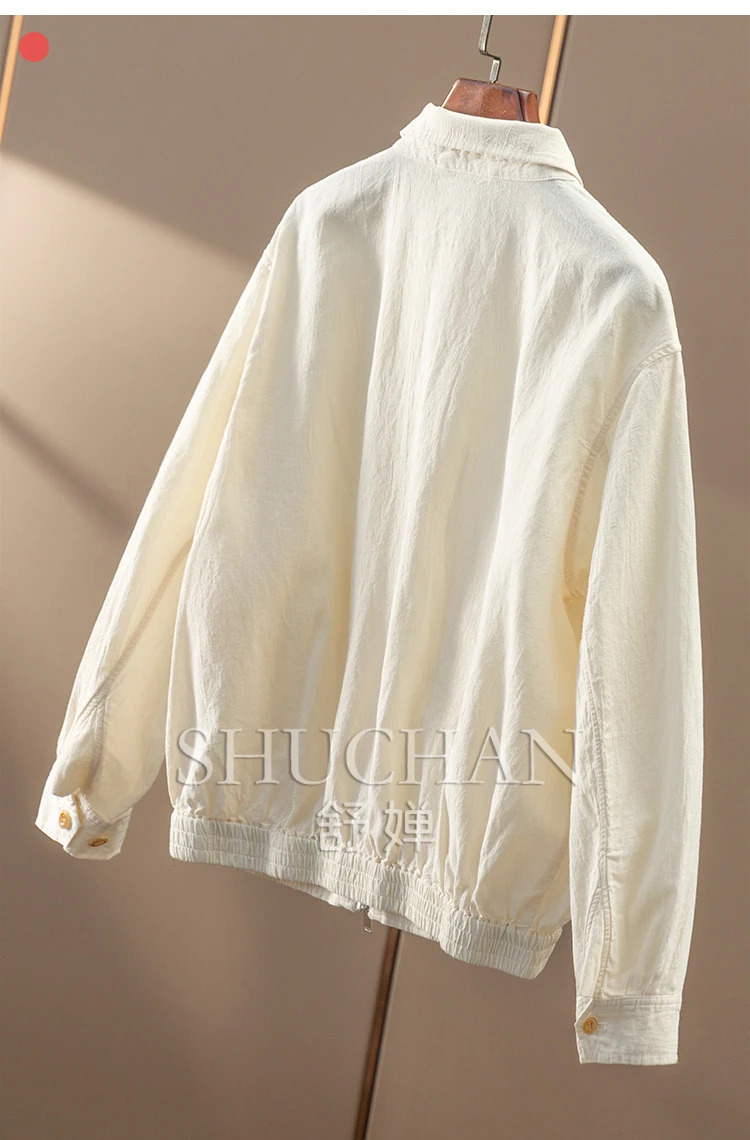 Early Autumn, Casual and Free, High-quality Linen + Cotton Lapel Jacket for Women 81C4 Casacos Femininos Inverno 2025