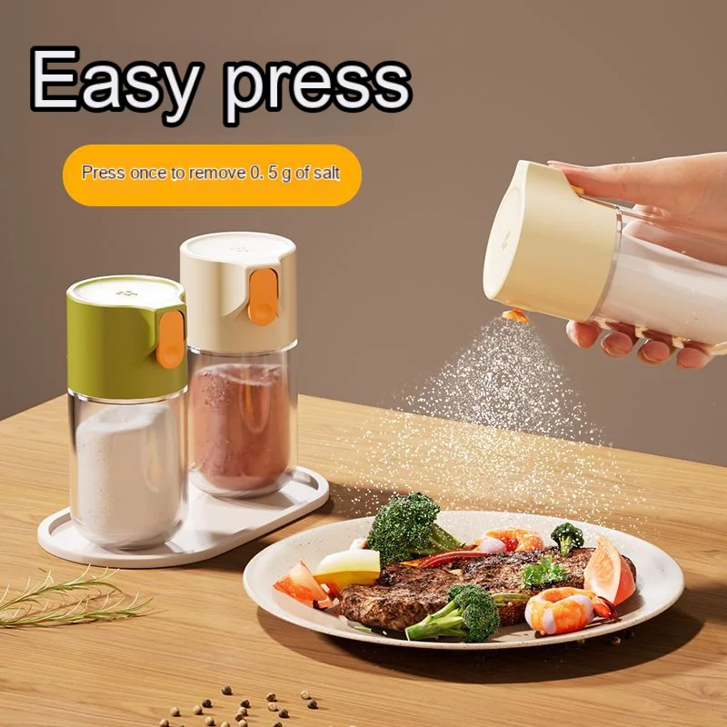 

Press Type Seasoning Jarsmeasurable Glass Seasoning Bottles Quantitative Salt Bottlestransparent Classified Seasoning Bottles