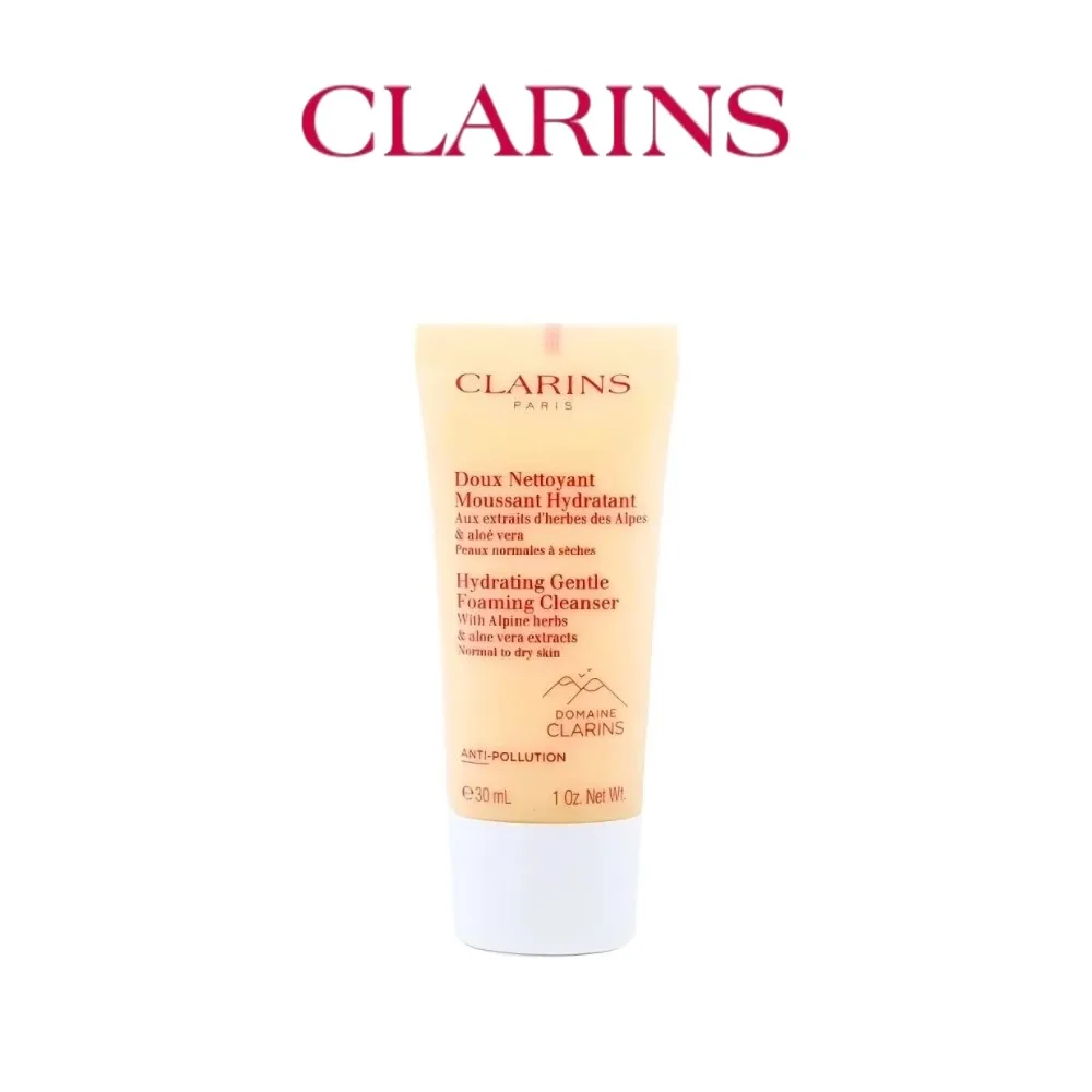 

Clarins Gentle Foaming Face Cleanser 30ml, leanses, Soothes, and Softens, Hydration, Soap-Free, Normal To Dry Skin Type