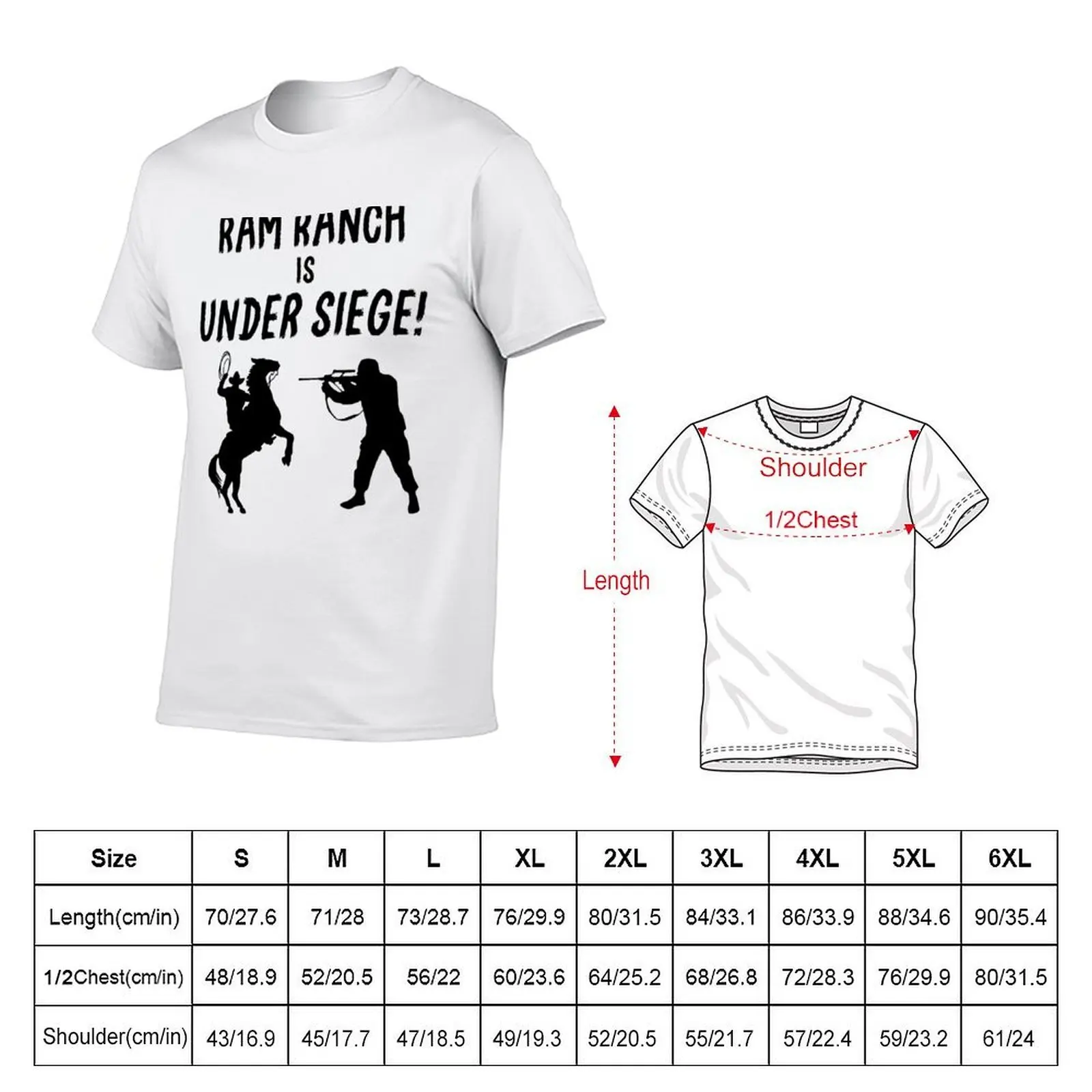 Ram Ranch Is Under Siege! - Black T-Shirt Holiday Party T-Shirt for Men