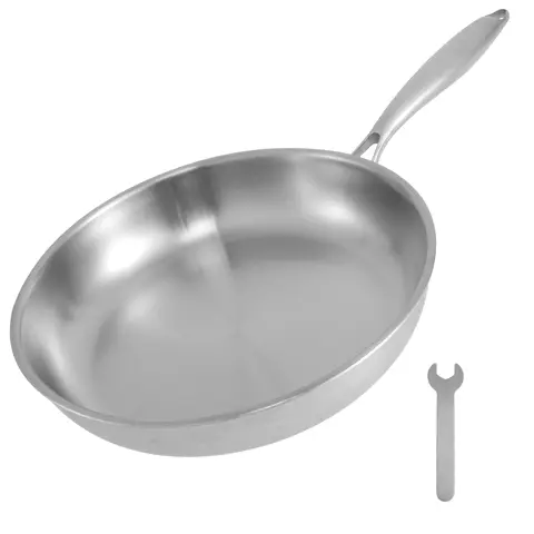 스테인레스 스틸 프라이팬 다용도 전문 조리기구 가정 요리를 위한 분리형 손잡이가 있는 안전한 균일 가열 요리사 팬