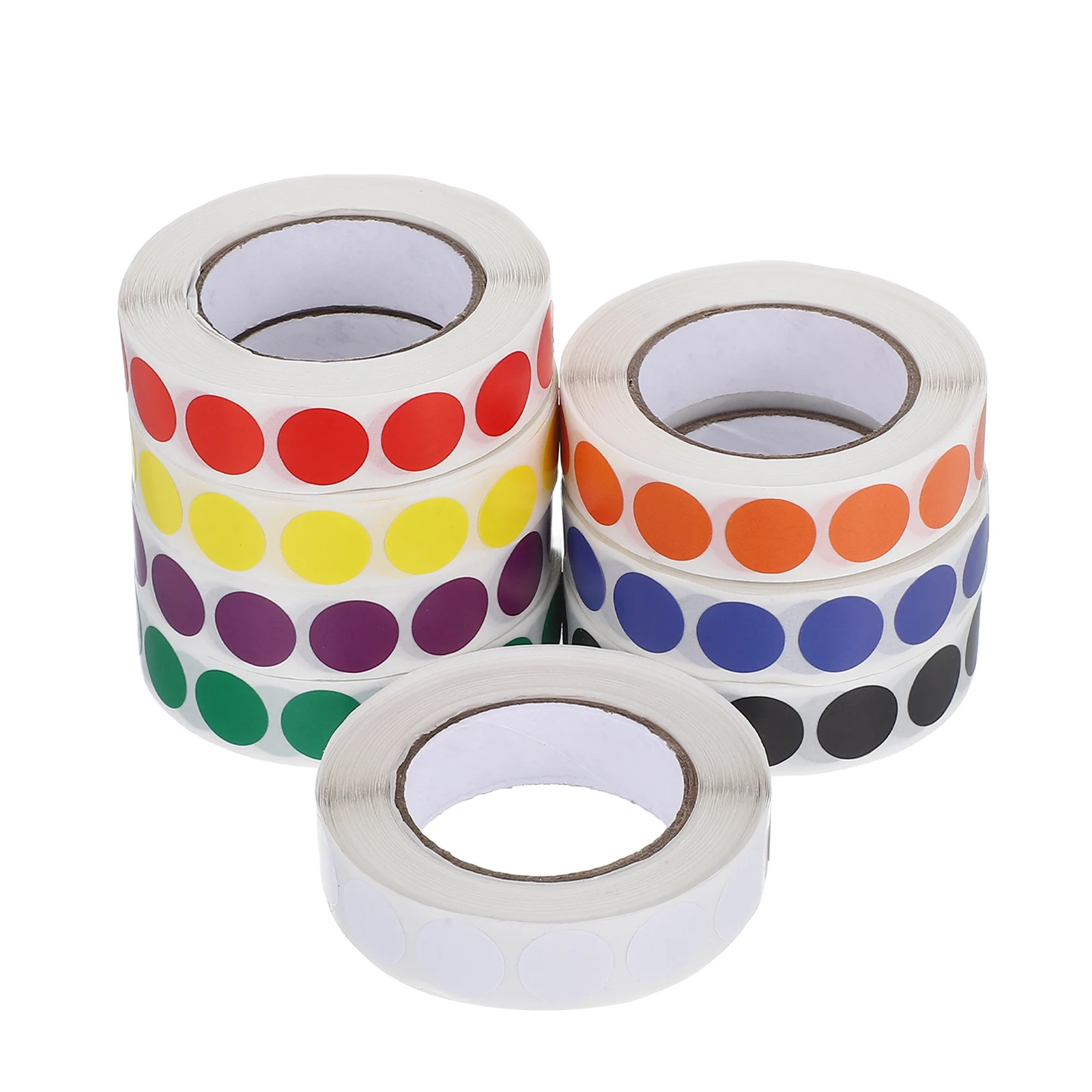 Small Dot Label Stickers Colored Dots Circle Coated Paper Coded Material Vibrant Colors Writable Surface