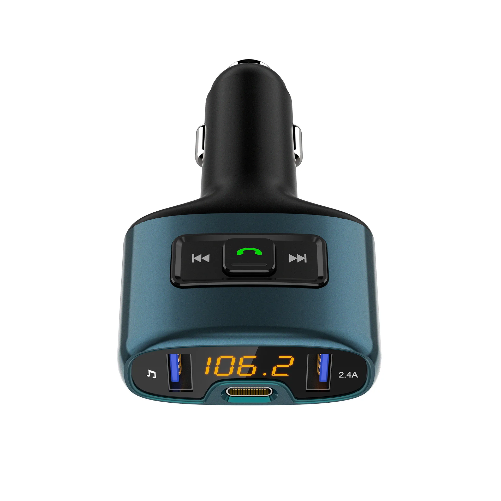 C52s Car Bluetooth Player PD Fast Charge 2.4A Charging LED Display Battery Voltage Detection U Disk Play Song