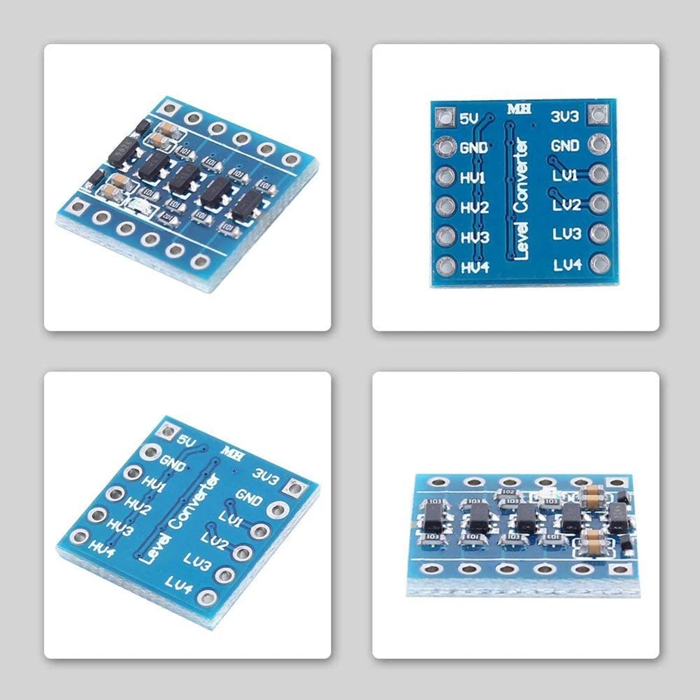 10ชิ้น4ช่อง IIC ตัวแปลงระดับลอจิก I2C โมดูลแบบสองทิศทาง3.3V ถึง5V สำหรับ Arduino