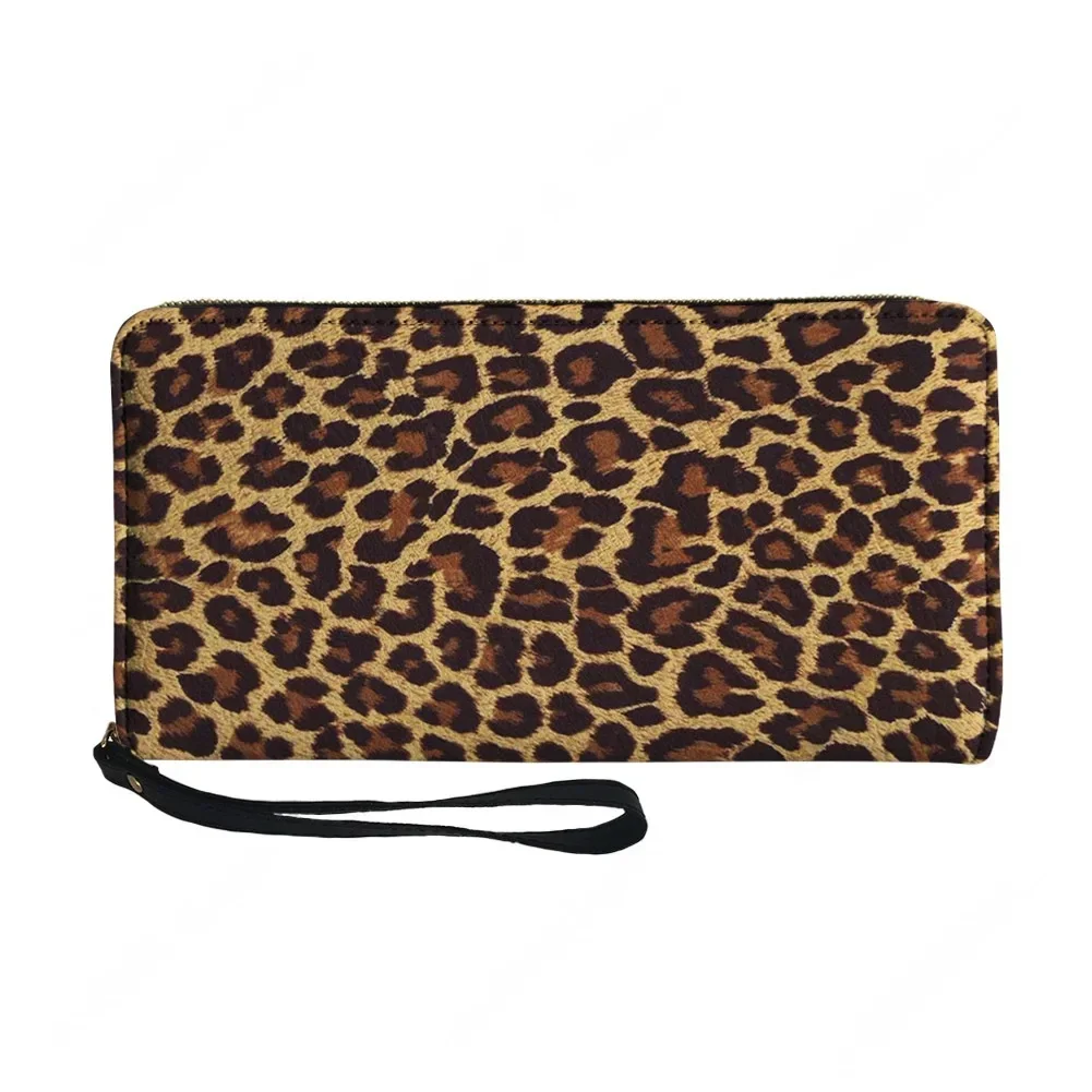 Leopard print Fashion Custom Wallet Purse Mens Womens Zipper Long Wallets Double Print  Portable Wallet Gift Bag