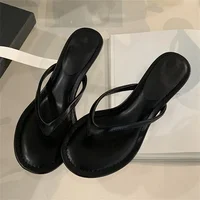 Aneikeh 2026 Fashion Thin Heels Slippers Women Round Clip Toe Slides Sandals Summer Flip Flops Female Shoes Mules Slides - Image 4