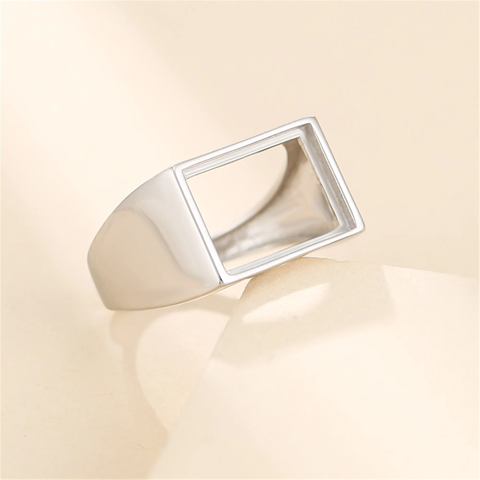 Ring Blank for 12x16mm/13x18mm/15x20mm/10x10mm/15x15mm Rectangle or Square Cabochon 925 Silver Adjustable Ring Base SR0618