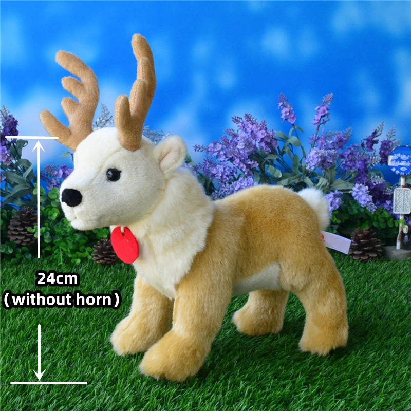 Realistic Caribou High Fidelity Anime Cute Plushie Reindeer Plush Toys Lifelike Animals Simulation Stuffed Doll Kawai Toy Gifts