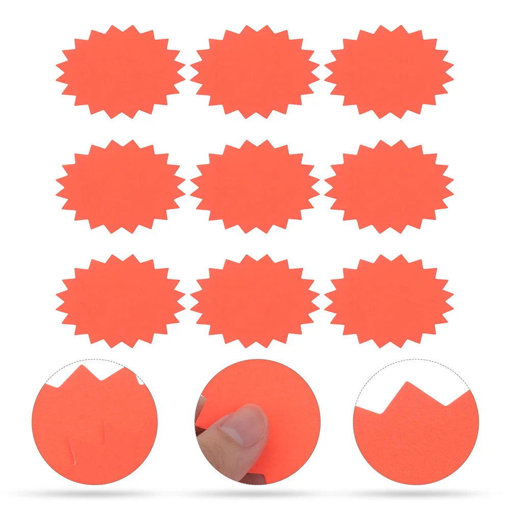 120 szt. Etykiet Promocyjnych Fluorescencyjne Papierowe Znaczniki Naklejki do Pisania Wyprzedażowe do Supermarketów i Sklepów Detalicznych, Kształt Wybuchu