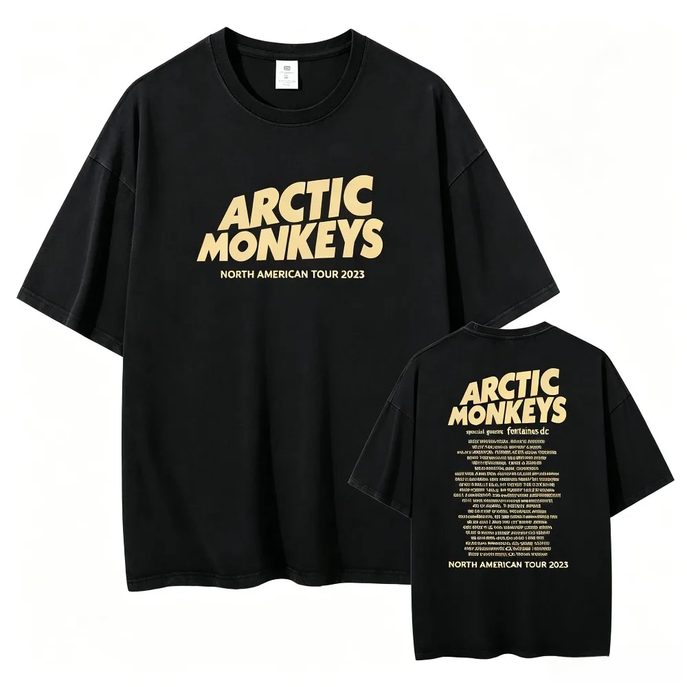Camiseta con el programa de gira por América del Norte de ARCTIC MONKEYS 2023, camiseta de manga corta a la moda de verano para hombre, camisa informal de algodón, Top para hombre y mujer