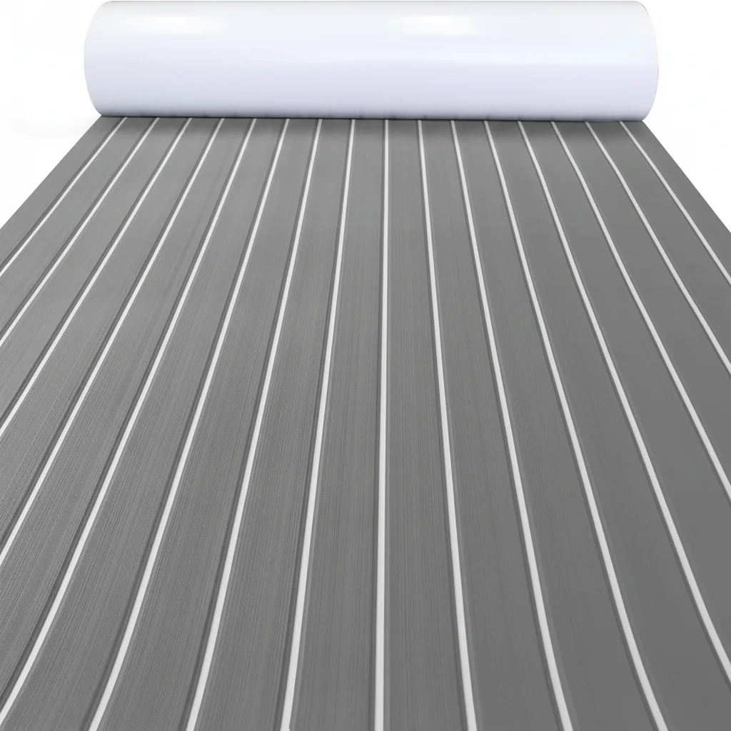 

KXKZREN-2400x450mm EVA Foam Faux Teak Decking Sheet Marine Boat Flooring Sea Deck Yacht Mat Self-adhesive Kayak RV Non-slip Pad