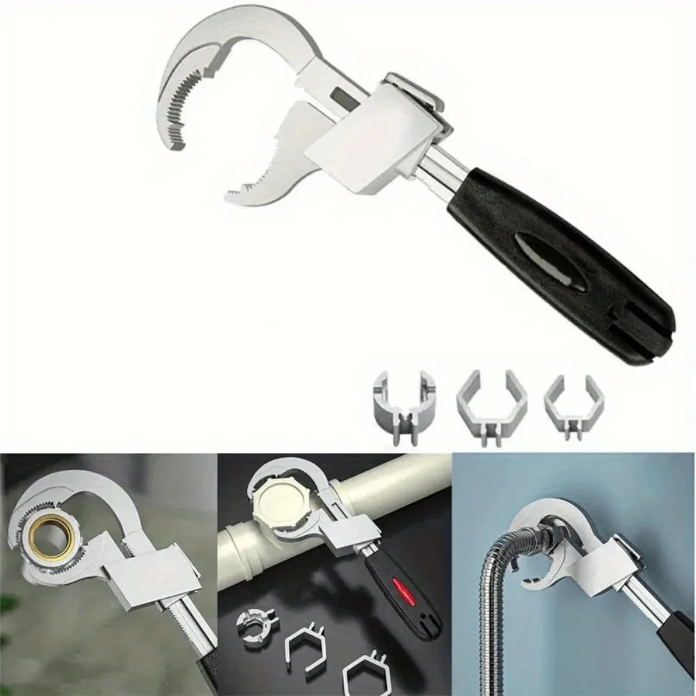 1pcs Multifunctional bathroom adjustable wrench, large open plate, adjustable wrench installation, suitable for various scenario