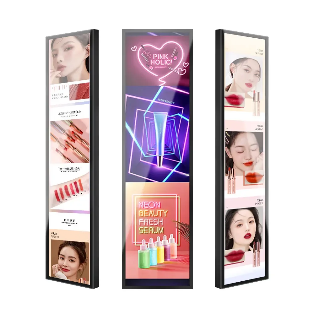 Mulit size stretched bar LCD display Android wide strip shelf display screen advertising equipment for shelves