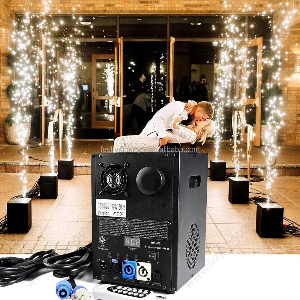 

600W Cold Spark Machine Flightcase macchina per fuochi d'artificio a freddo fontana Wedding Party Stage Sparkler DJ Ti Power