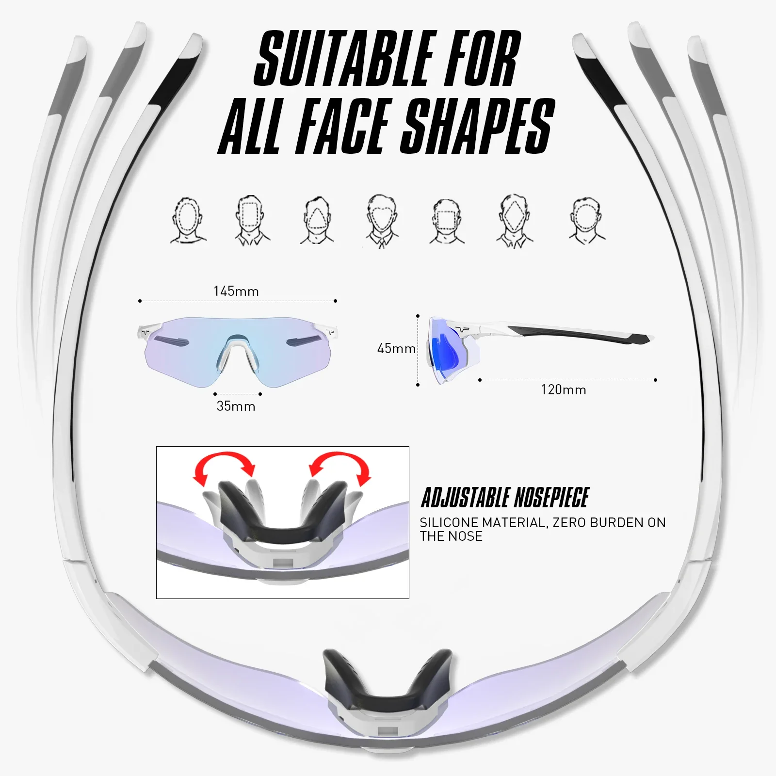 Kapvoe New Men Sports Photochromic Sunglasses Outdoor Running Cycling Glasses Bike Women Eyewear Marathon Bicycle UV400 Goggles
