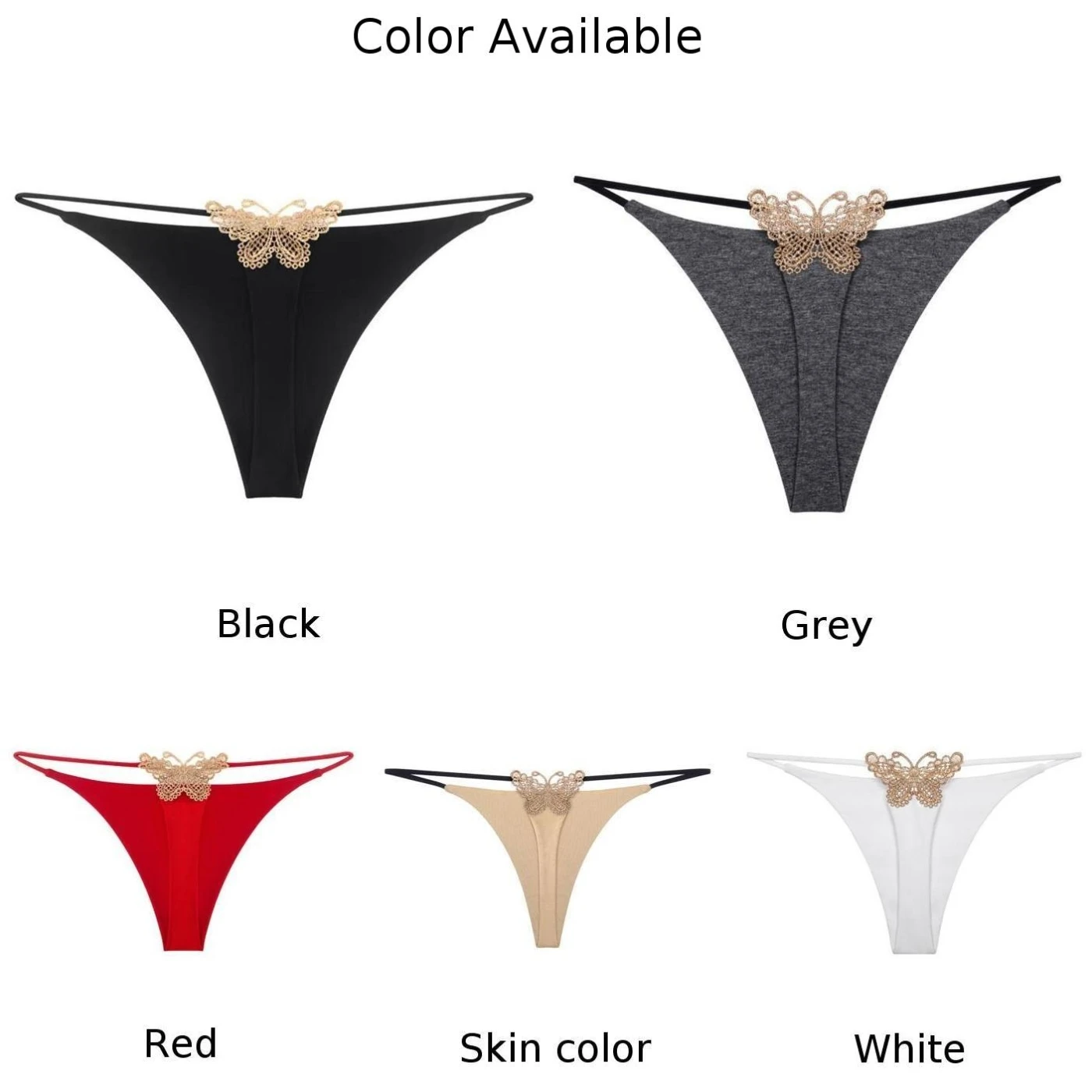 Bikini Women Thong Swimwear Sexy Lingerie Brief Butterfly Sport Low Rise Thong Beach Bottom Sunbathing T-back Swimwear