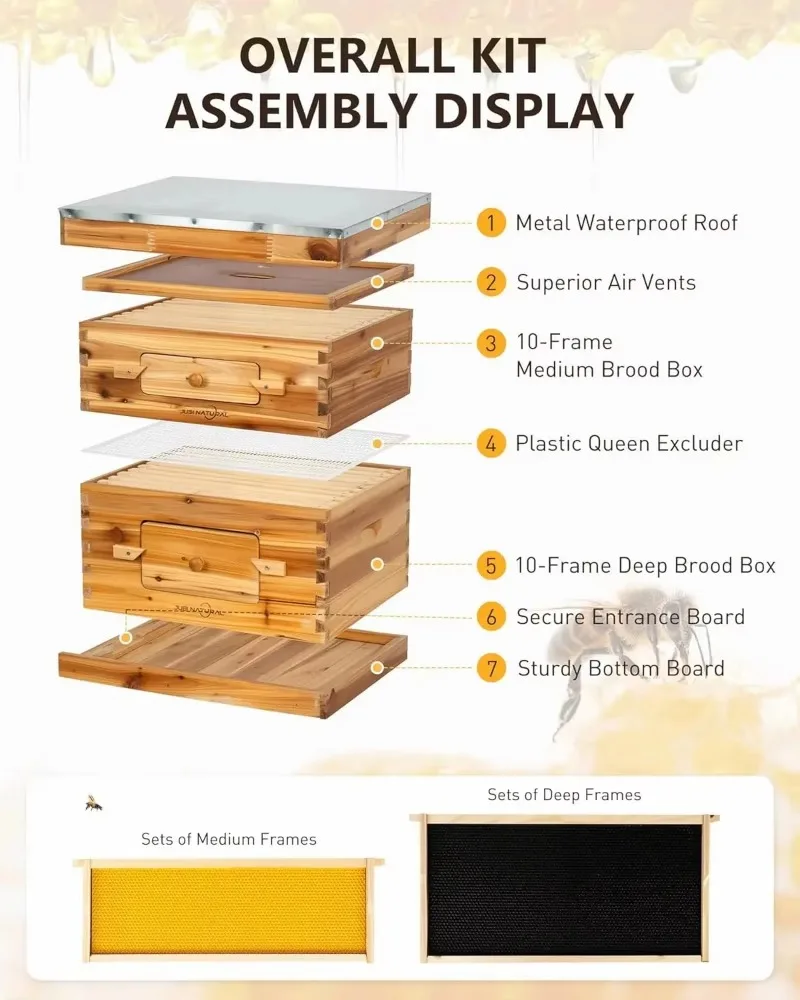 High-quality new wooden beehives with frames for apiary beekeeping equipment and animal husbandry equipment