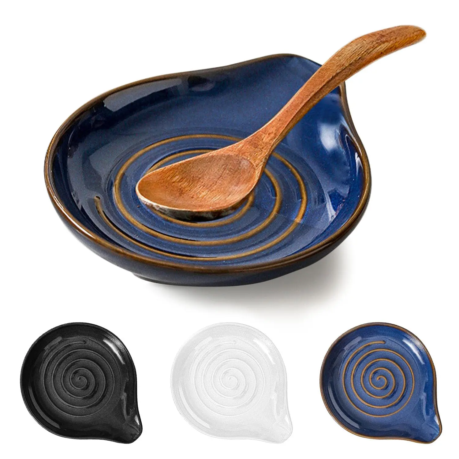 

Spoon Rest,Ceramic Spoon Holder for Stove Top Large Spatula Rest Cooking Spoons Rest for Kitchen Utensils Heat-Resistant Rest La