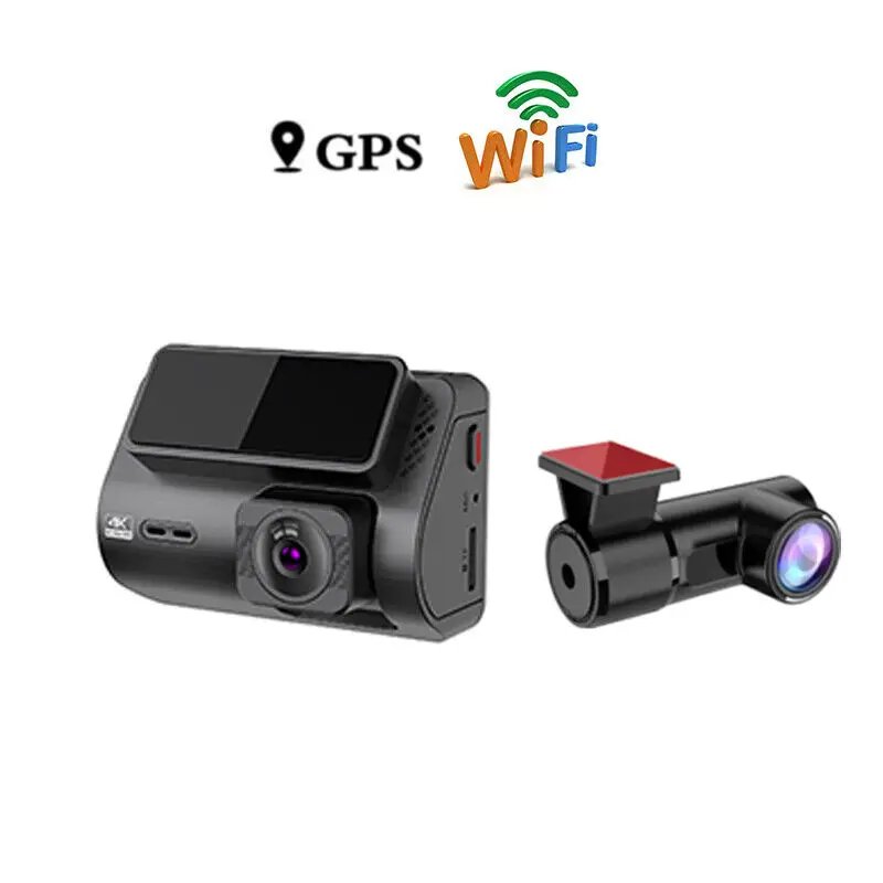 Car Dual Dash Cam LCD Front 4K Back 2K Dual Lens DVR Video Recorder Car