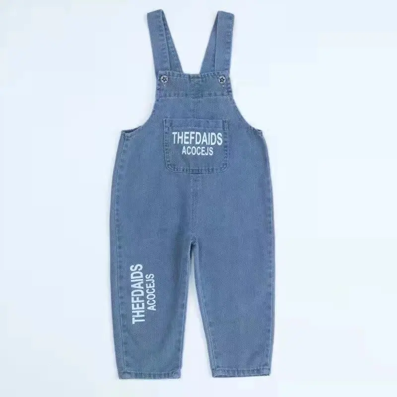 Kids Baby Denim Strap Pants Spring And Autumn Boys And Girls Thin Cute Cute Children\'s Fashionable Baby Soft Denim Pants